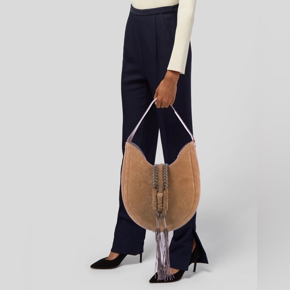 ALTUZARRA braided accent suede BOHO bag - Picture 2 of 5